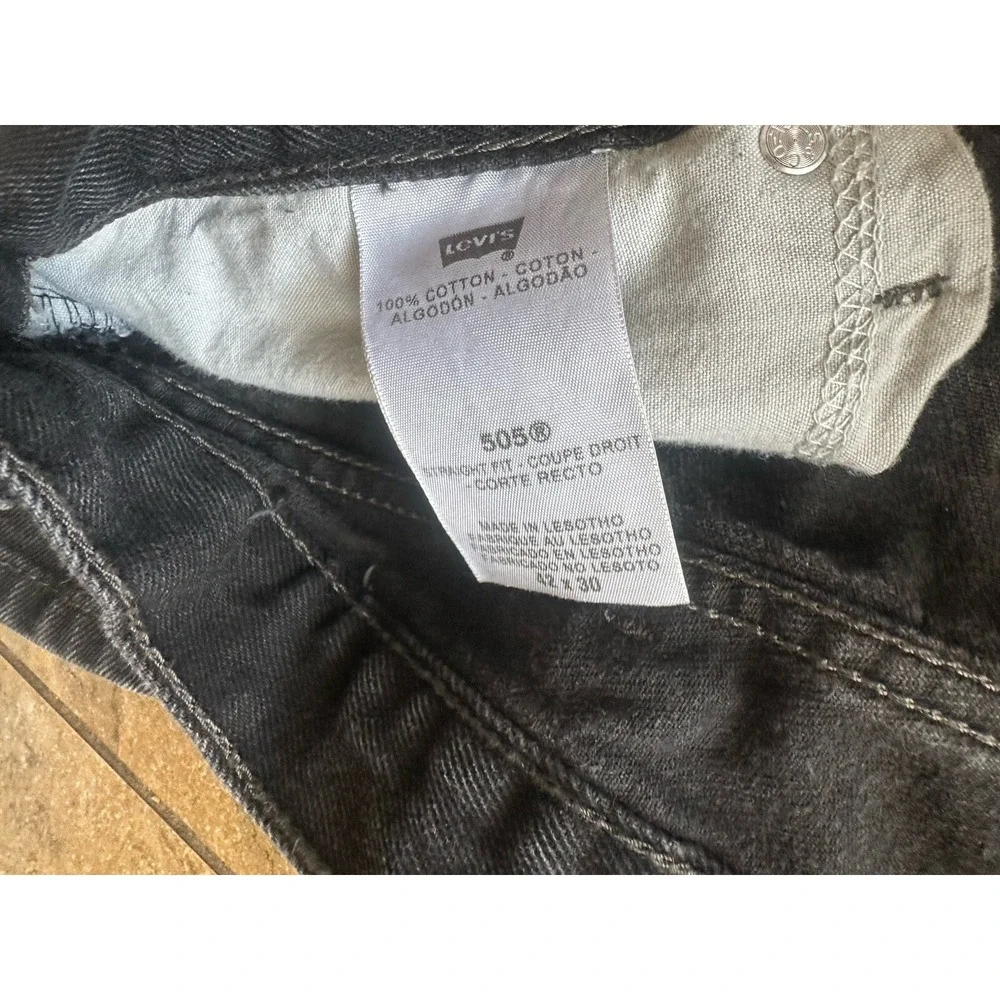 Levi's Men's Black Jeans 42x30 Straight Fit 505 Fit 41X30